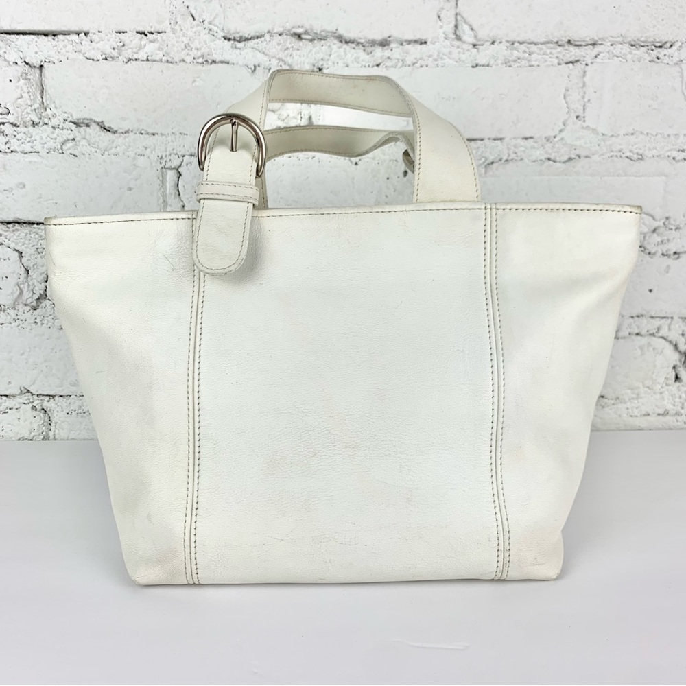 Coach Vintage Waverly White Leather Satchel Handbag Purse 4133 - Picture 5 of 10